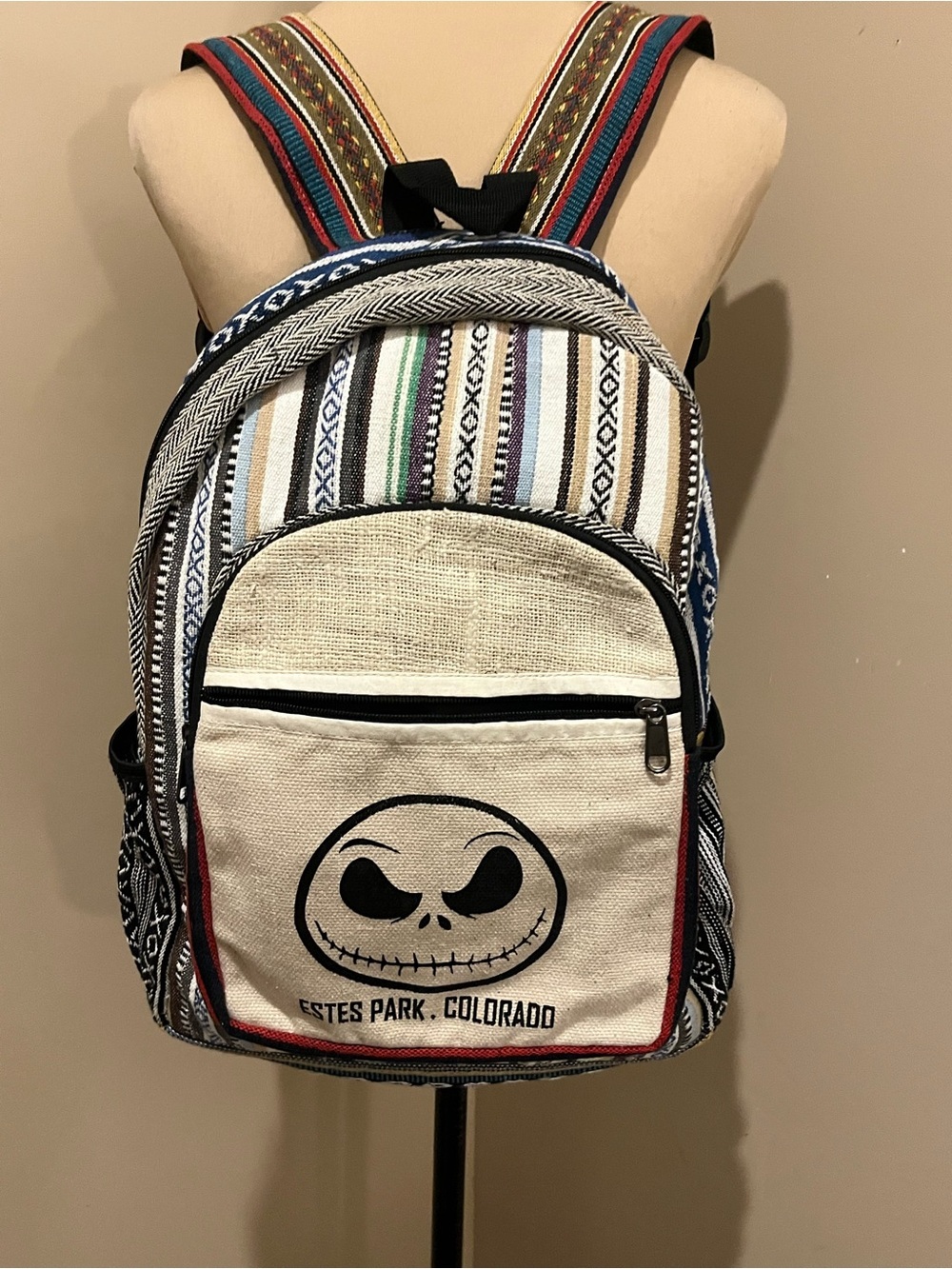 Boho Estes Park Colorado Canvas Backpack - Multicolor